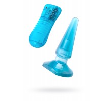 Вибровтулка анальная , TOYFA, PVC, голубой, 9,5 см
