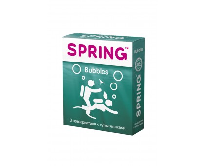 Презервативы SPRING BUBBLES - с пупырышками, №3 ШТ