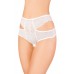 Эротические трусики Erolanta Lingerie Collection с высокой посадкой, с ажурными вырезами, белые (42-44)